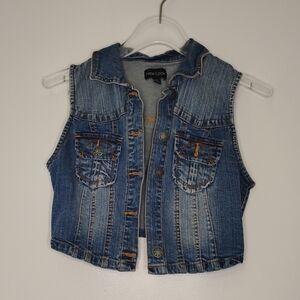 New Look Blue Denim Vest with Button Details